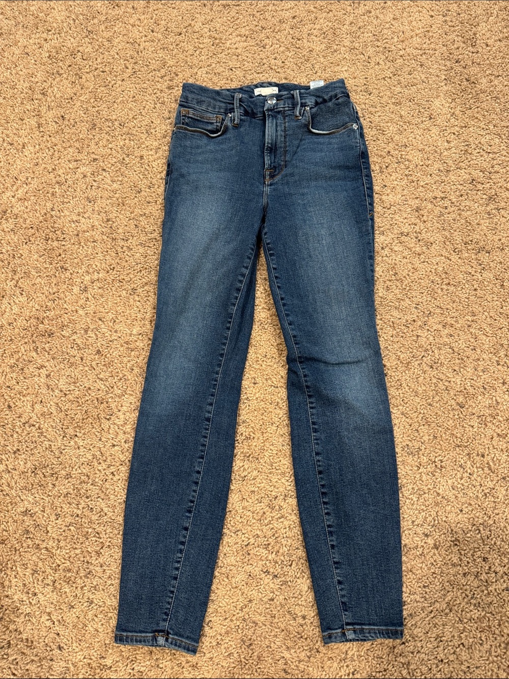 Good American High-Rise Skinny Jeans in Dark Blue